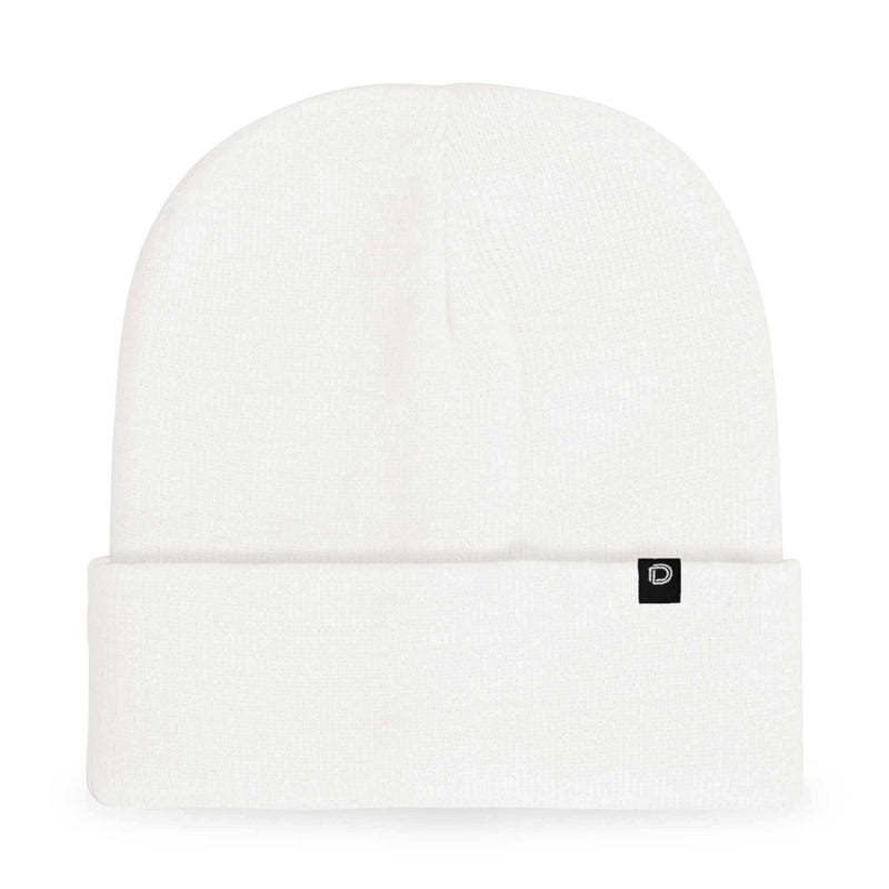 DALIXÂ® 12" Knit Beanie Hat in White - Image 1